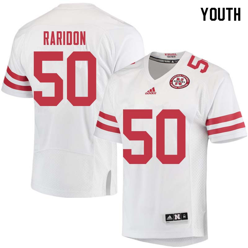 Youth #50 John Raridon Nebraska Cornhuskers College Football Jerseys Sale-White